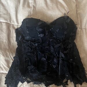 Elegant Black Strapless bustier Top